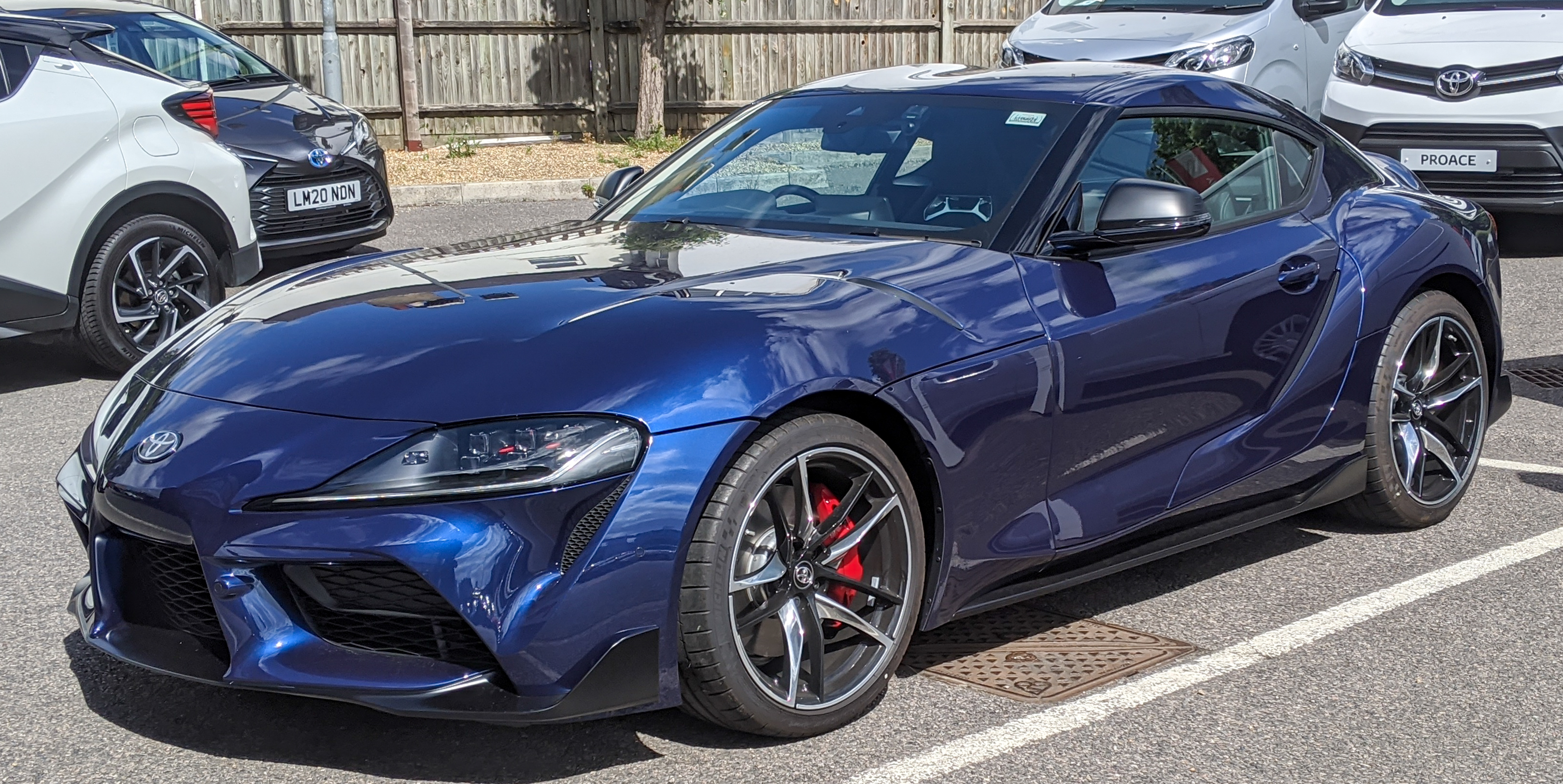 Blue Toyota GR Supra A90 3.0 coupe